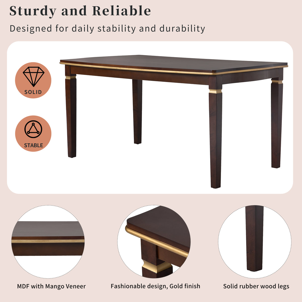 NOVAHOME 6-piece upholstered dining set product image 4