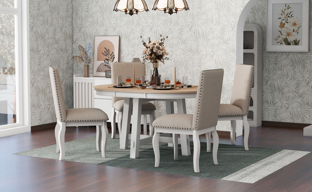 NOVAHOME 5-piece extendable farmhouse dining set product image 16
