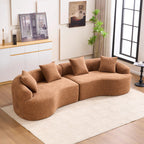 LY-025 curved chenille modular sofa product image 15
