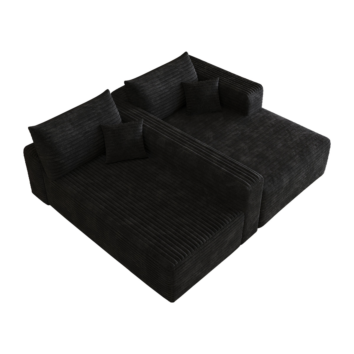 NOVAHOME 103-inch plush corduroy L-shaped cloud sectional image 18