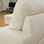 NOVAHOME 3-Piece Faux Leather Sectional Sofa Set with Storage Ottoman - product view 12