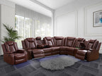 NOVAHOME Leather Power Recliner Sectional with LED - product view 14