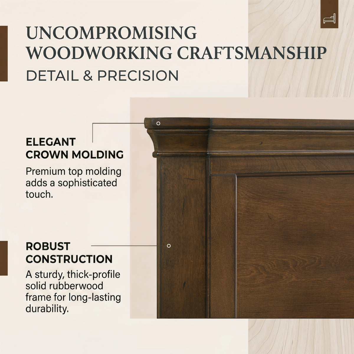 NOVAHOME Maderne walnut bedroom set product image 10