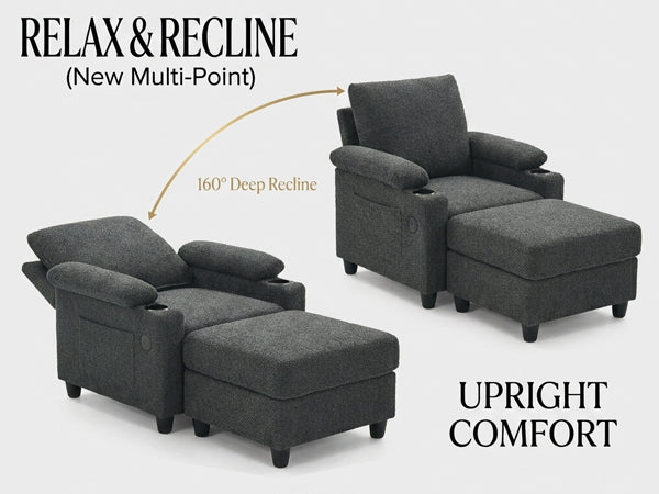 NOVAHOME convertible accent chair and ottoman product image 2