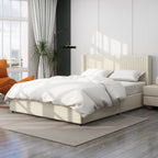 NOVAHOME ivory queen velvet wingback storage bed image 6