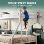 NOVAHOME Heavy Duty Metal Bunk Bed (Twin Over Full) - Space Saving & Noise-Free