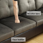 NOVAHOME 3-Piece Fabric Sectional Sofa Set with Storage Ottoman - product view 08