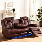 NOVAHOME 2-Piece Leather Power Recliner Sofa Set with LED Lights - product view 21