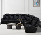 NOVAHOME Leather Power Recliner Sectional with LED - product view 04