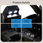 NOVAHOME 2-Piece Leather Power Recliner Sofa Set with LED Lights - product view 06