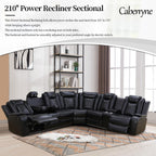 NOVAHOME Leather Power Recliner Sectional with LED - product view 06