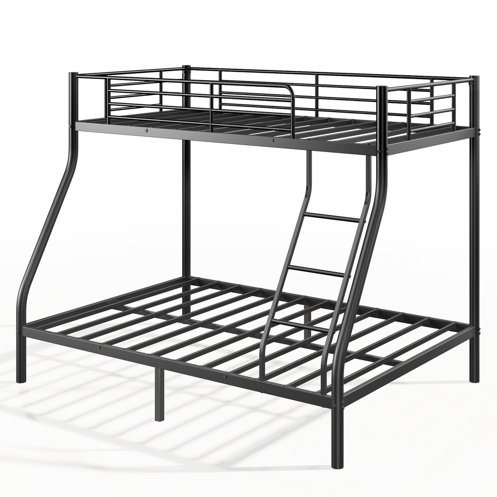 NOVAHOME Heavy Duty Metal Bunk Bed (Twin Over Full) - Space Saving & Noise-Free