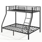 NOVAHOME Heavy Duty Metal Bunk Bed (Twin Over Full) - Space Saving & Noise-Free