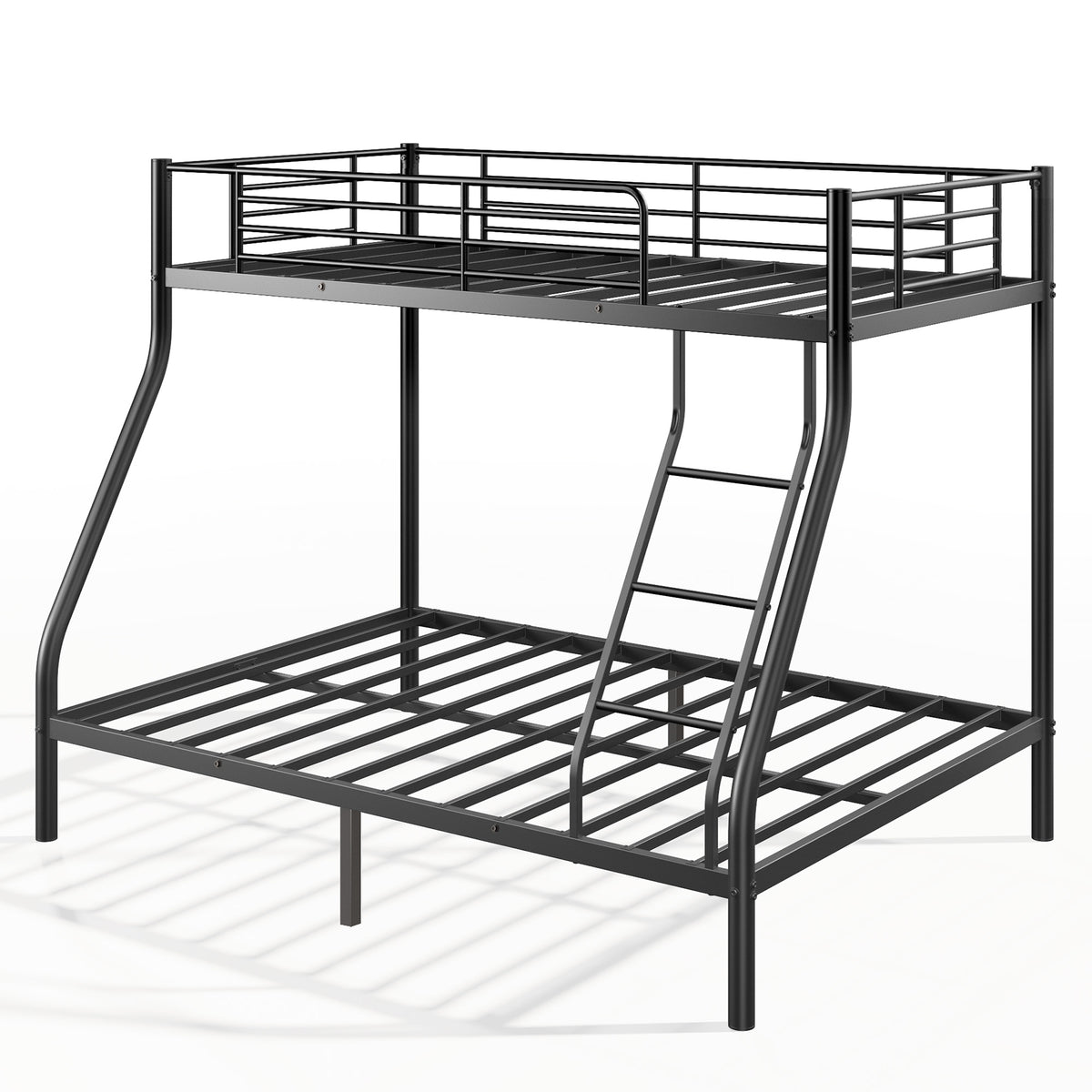 NOVAHOME Heavy Duty Metal Bunk Bed (Twin Over Full) - Space Saving & Noise-Free