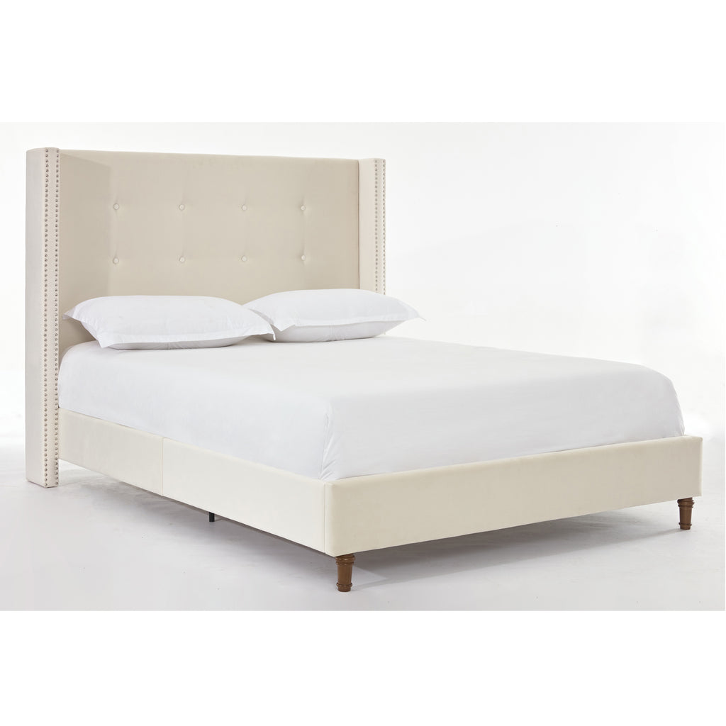 NOVAHOME Peyton queen velvet wingback platform bed image 11