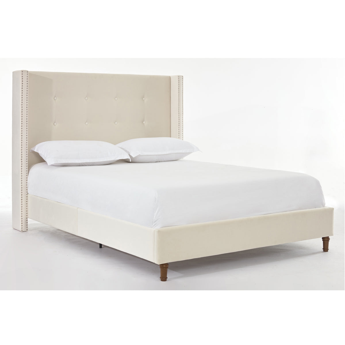 NOVAHOME Peyton queen velvet wingback platform bed image 11