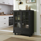 NOVAHOME 28″ Glass Door Buffet Cabinet with Drawer