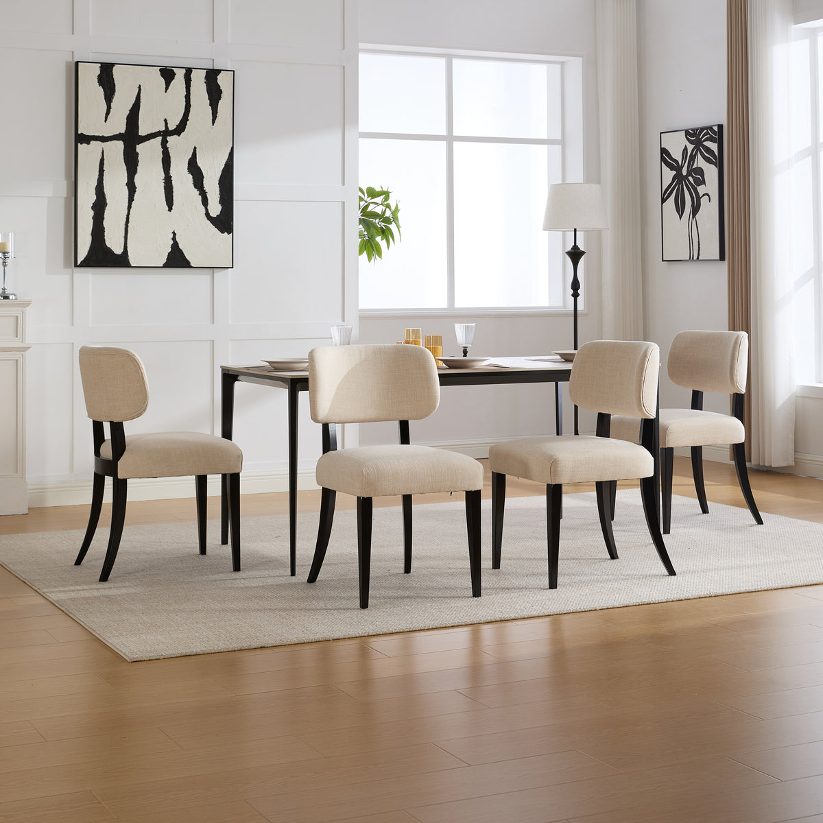 NOVAHOME upholstered rubberwood dining chair product image 14