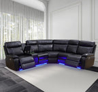 NOVAHOME Leather Power Recliner Sectional with LED - product view 12