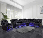 NOVAHOME Leather Power Recliner Sectional with LED - product view 15