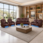 NOVAHOME 2-Piece Leather Power Recliner Sofa Set with LED Lights - product view 18