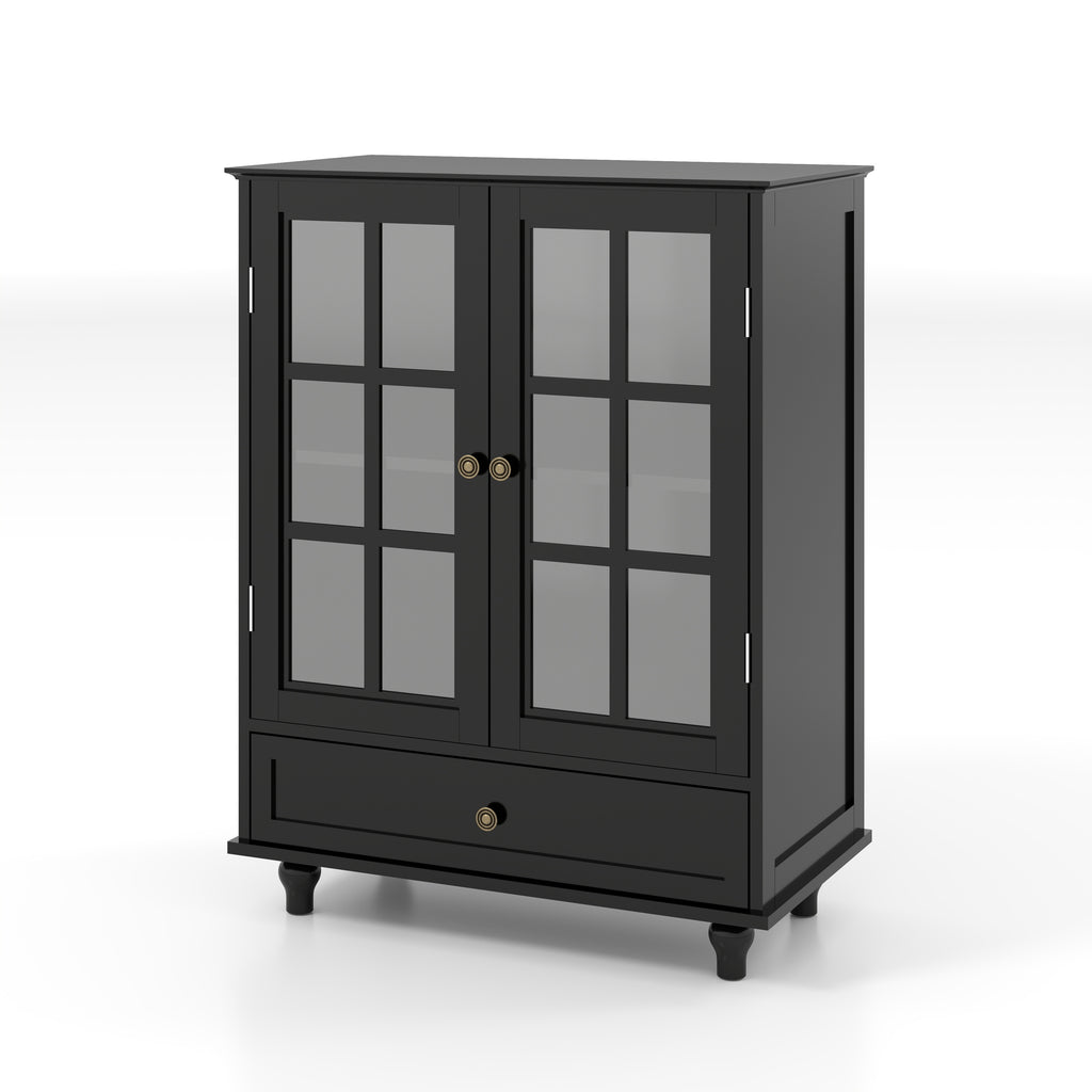 NOVAHOME 28″ Glass Door Buffet Cabinet with Drawer
