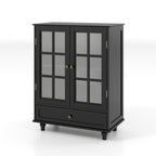 NOVAHOME 28″ Glass Door Buffet Cabinet with Drawer