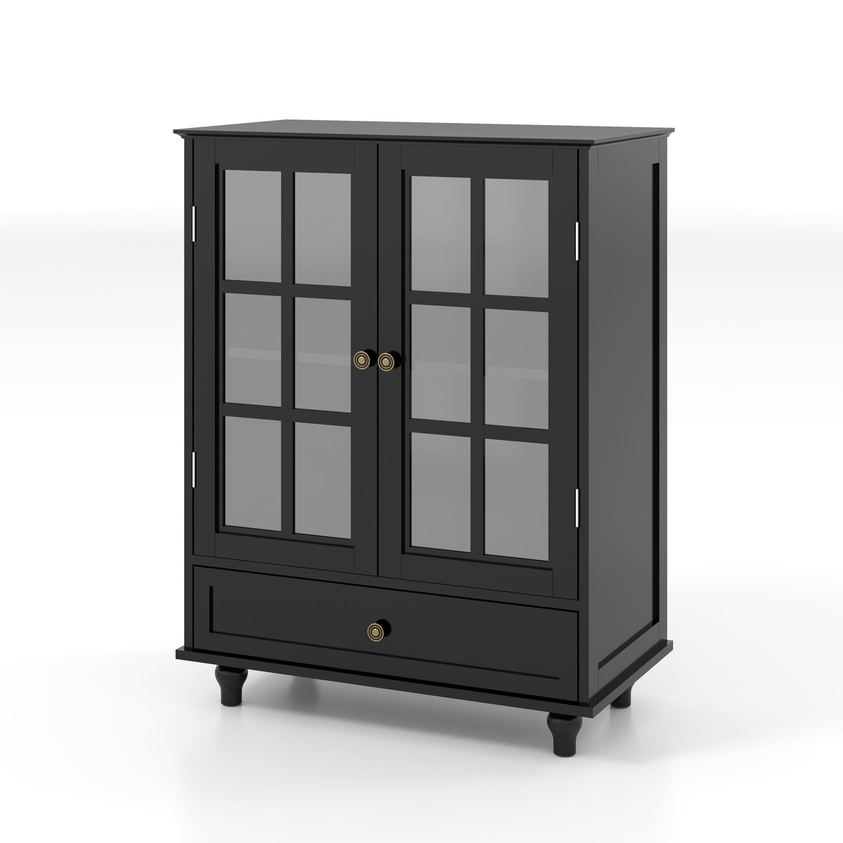 NOVAHOME 28″ Glass Door Buffet Cabinet with Drawer