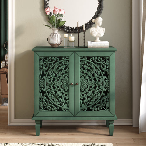 NOVAHOME Antique Floral Carved Buffet Cabinet – 31.5″ & 60″