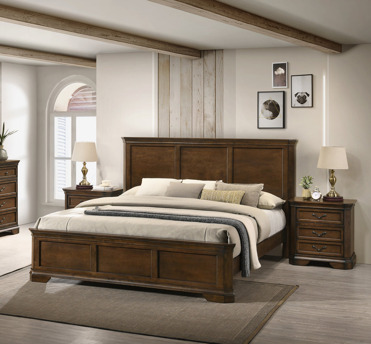 NOVAHOME Maderne walnut bedroom set product image 5