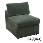 NOVAHOME Beige Corduroy 7-Piece Modular Sectional Sofa Set with Ottoman