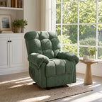 NOVAHOME Overstuffed Manual Recliner Chair with Padded Footrest