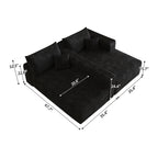 NOVAHOME 103-inch plush corduroy L-shaped cloud sectional image 13