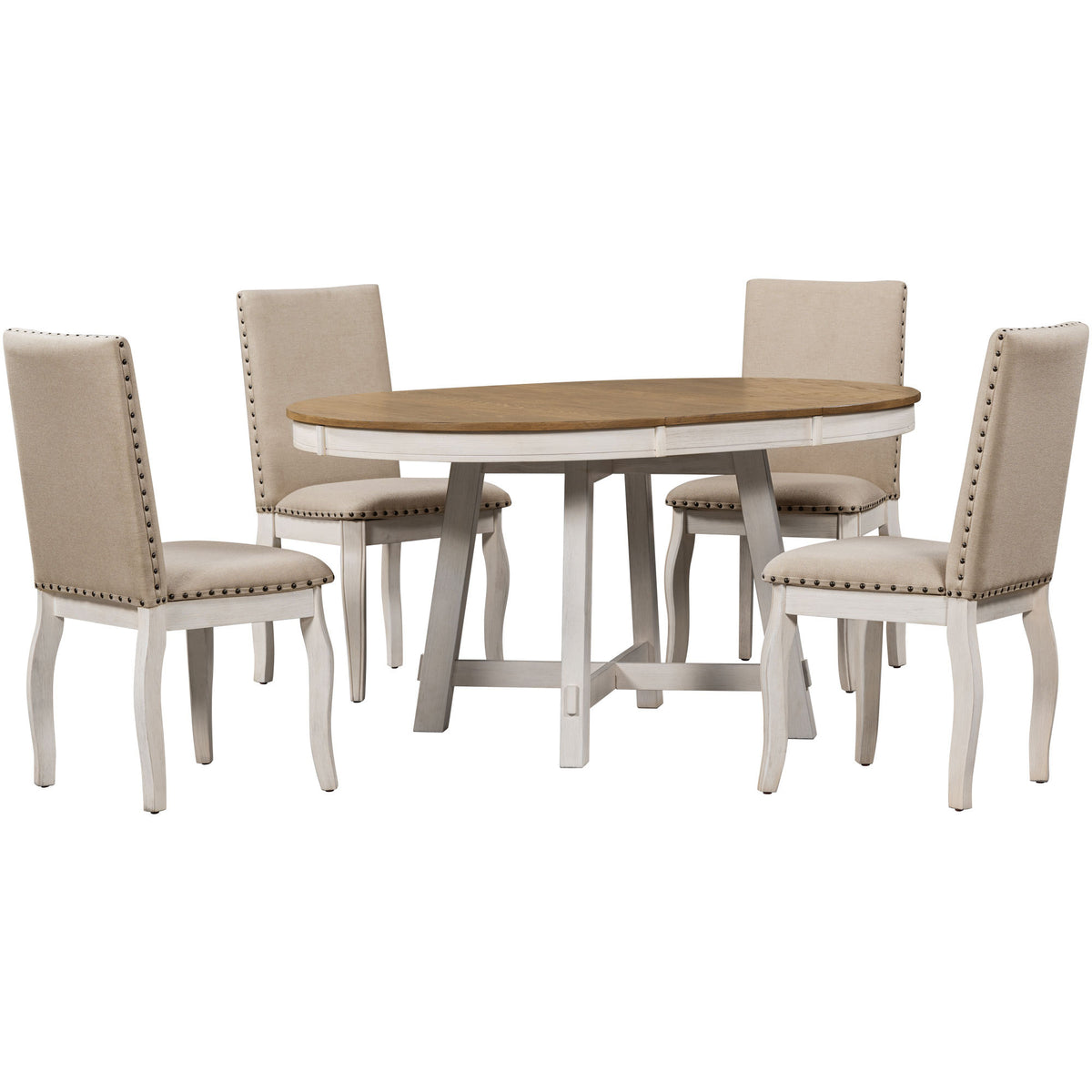 NOVAHOME 5-piece extendable farmhouse dining set product image 14