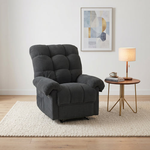 NOVAHOME Overstuffed Manual Recliner Chair with Padded Footrest