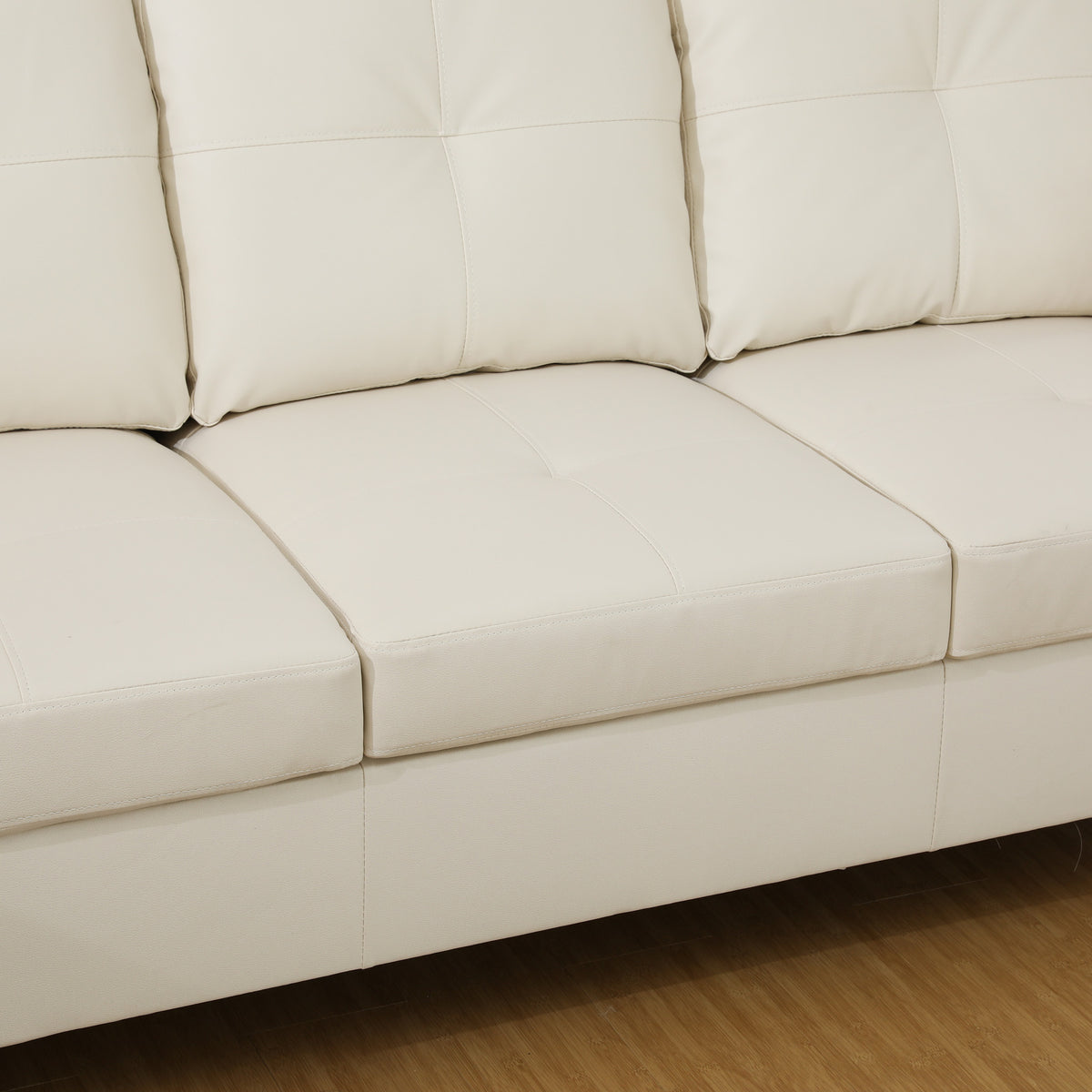 NOVAHOME 3-Piece Faux Leather Sectional Sofa Set with Storage Ottoman - product view 11
