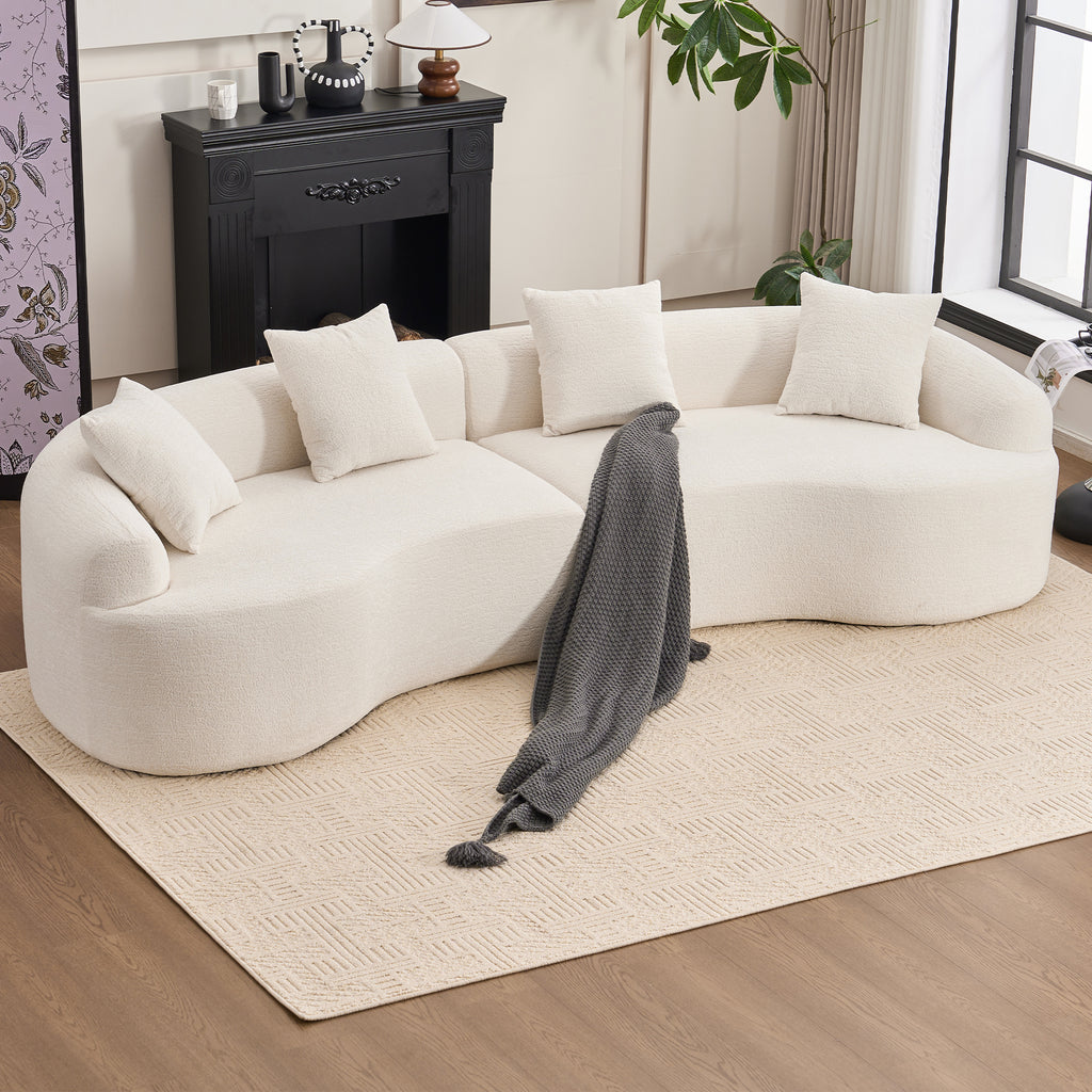 LY-025 curved chenille modular sofa product image 1