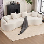 LY-025 curved chenille modular sofa product image 1