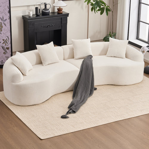 LY-025 curved chenille modular sofa product image 1