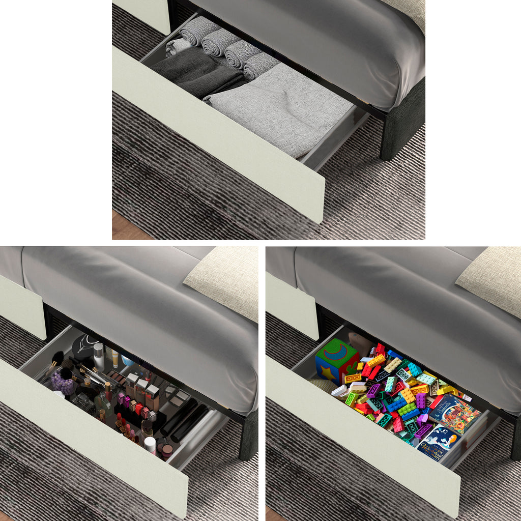 NOVAHOME ivory queen velvet wingback storage bed image 12