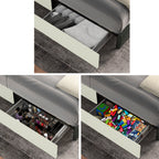 NOVAHOME ivory queen velvet wingback storage bed image 12