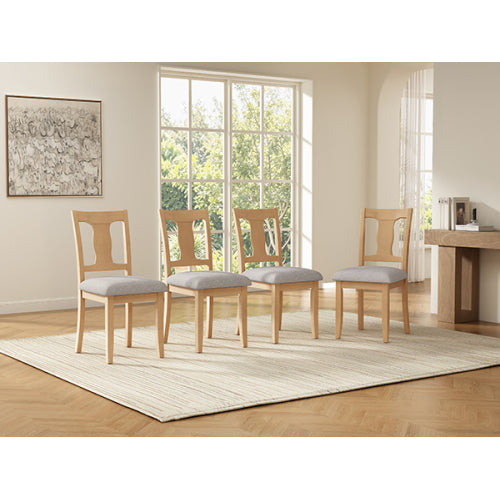 NOVAHOME natural and beige upholstered dining chair product image 17