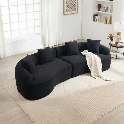 LY-025 curved chenille modular sofa product image 18