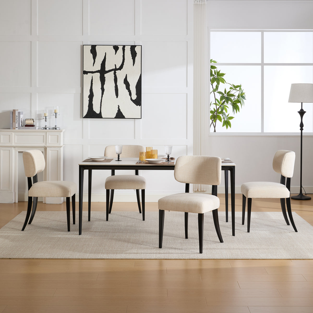 NOVAHOME upholstered rubberwood dining chair product image 13