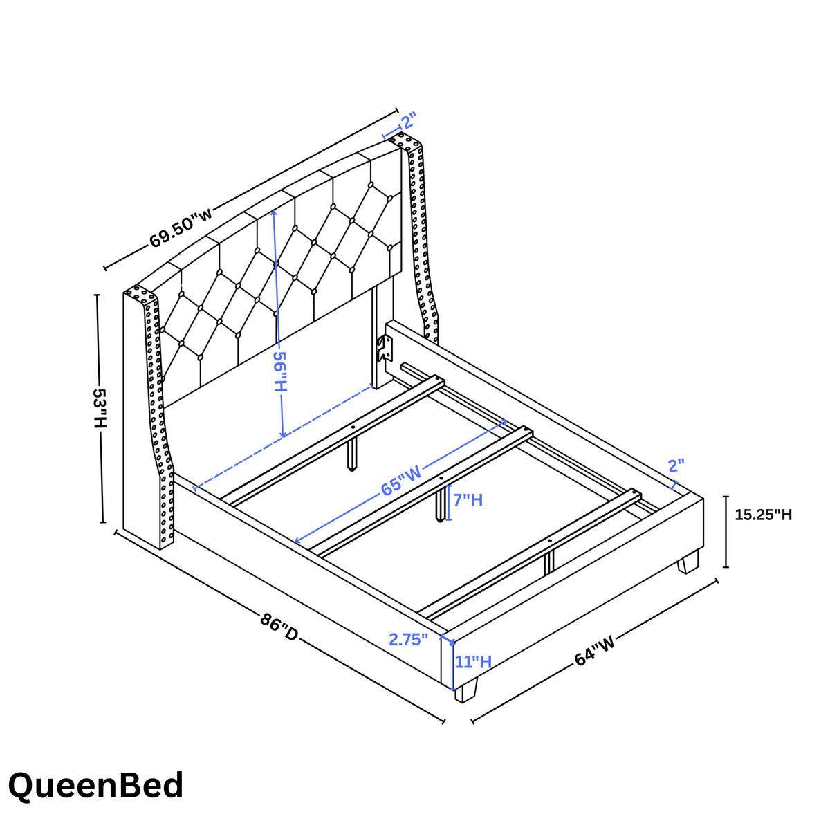 NOVAHOME Astral upholstered bedroom set product image 12