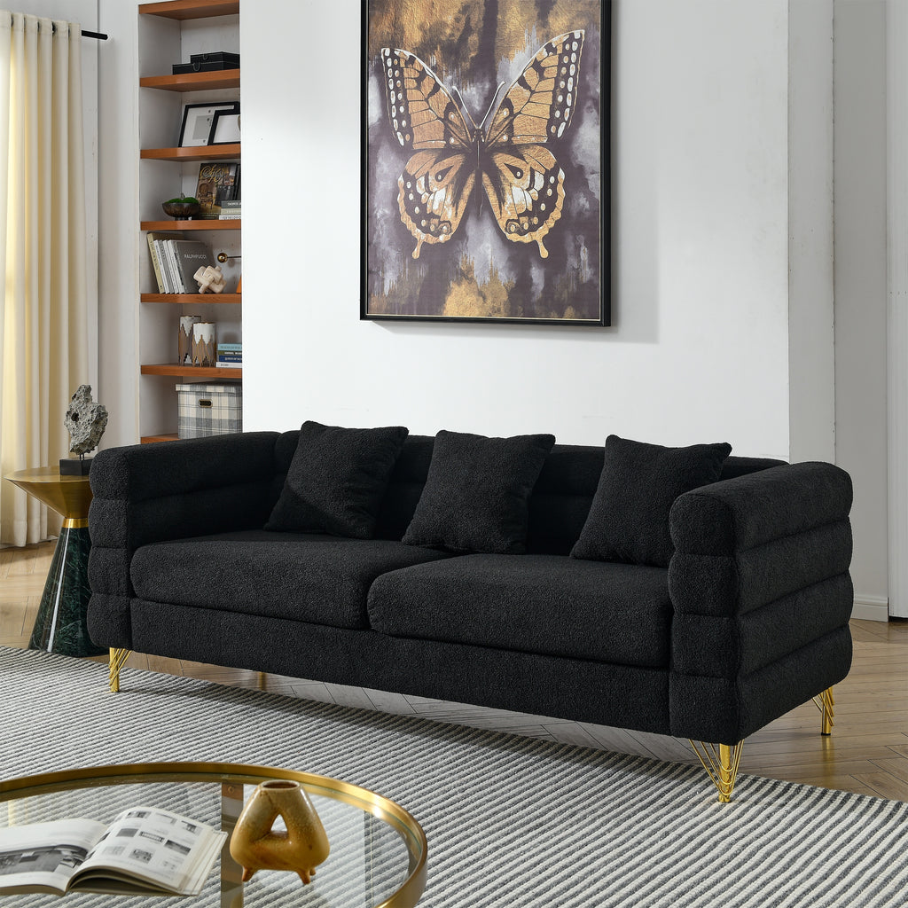 NOVAHOME Streamline Modern teddy upholstered sofa product image 2