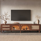 NOVAHOME 86.6-inch dark brown rattan TV stand product image 5