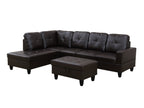 NOVAHOME 3-Piece Faux Leather Sectional Sofa Set with Storage Ottoman - product view 21