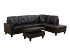 NOVAHOME 3-Piece Faux Leather Sectional Sofa Set with Storage Ottoman - product view 23
