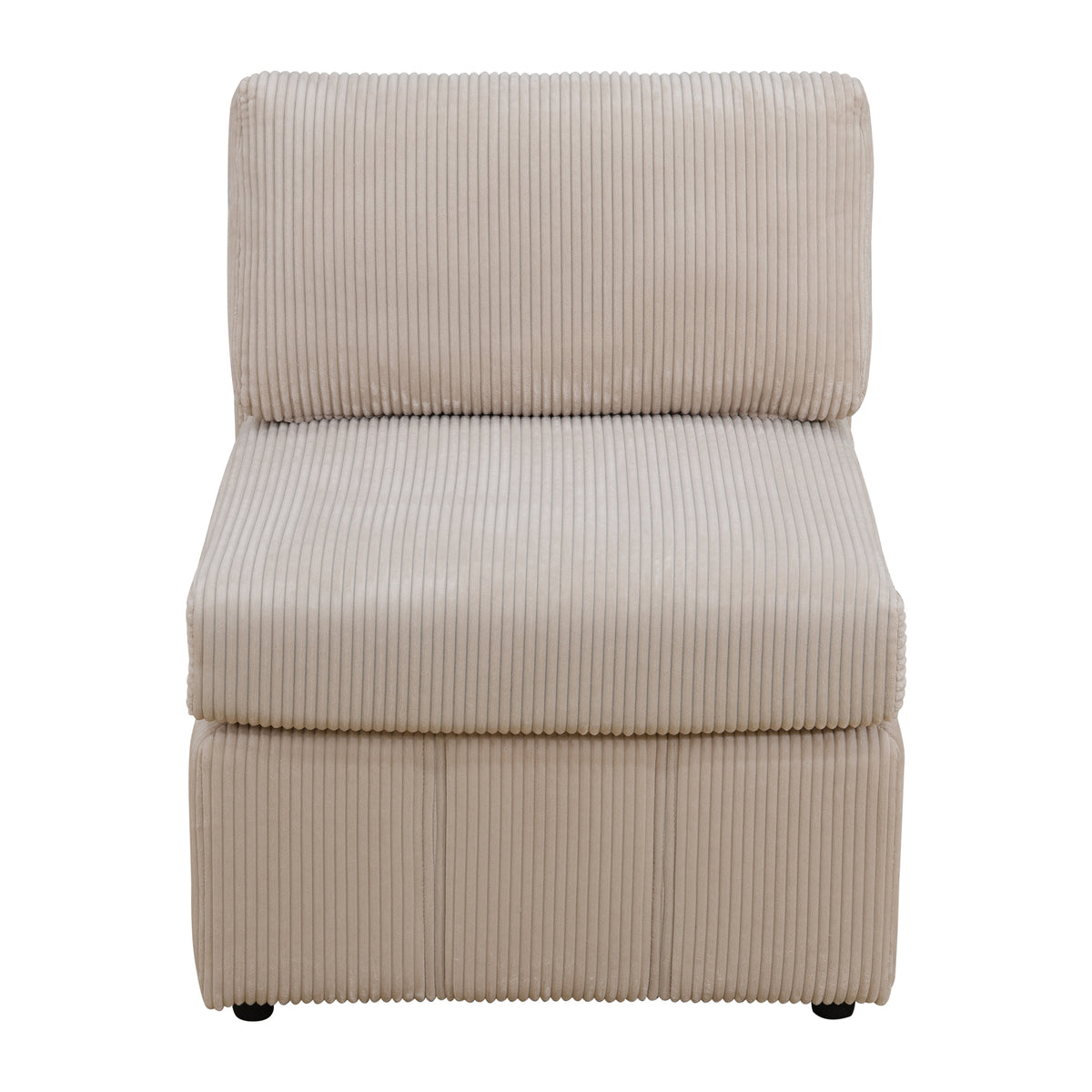 NOVAHOME Beige Corduroy 7-Piece Modular Sectional Sofa Set with Ottoman